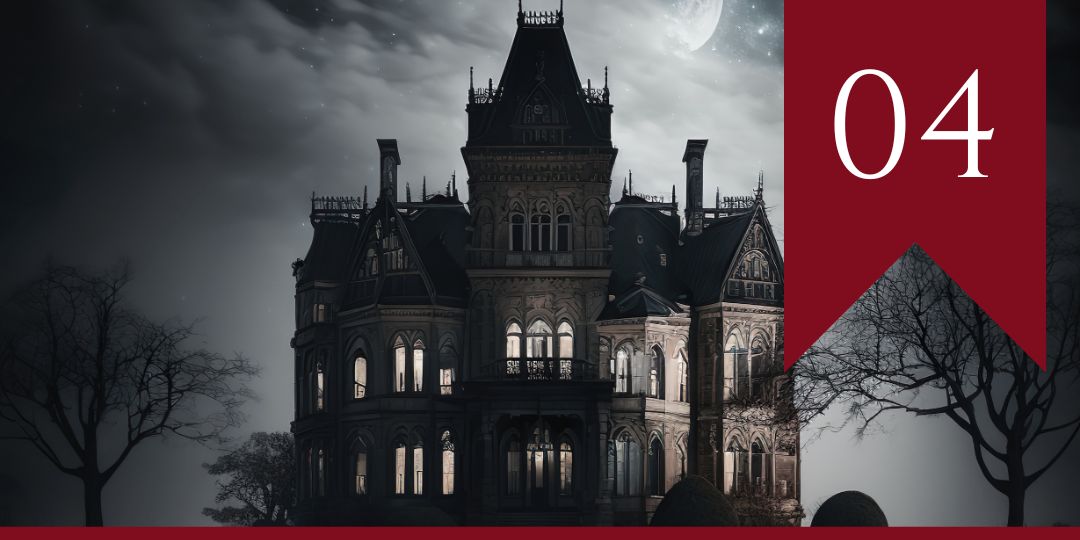 Episode 6 - a photo of a old  and creepy victorian style manor. 